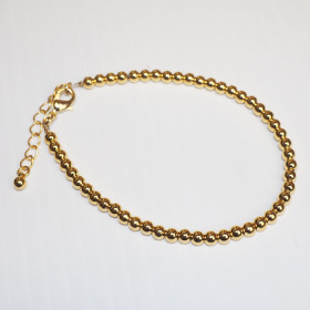 4MM Brass Ball Bracelet Chain in Gold Plating
